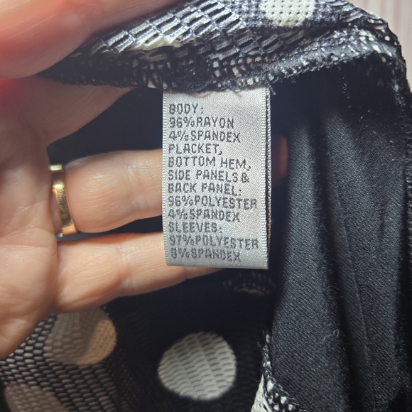 Anes A. Black and White Polka Dot Asymmetrical Hem Cardigan Womens Medium - Picture 5 of 7